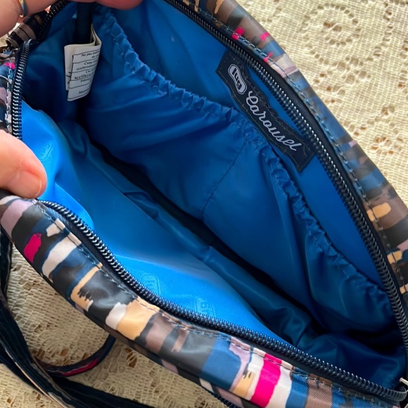 Lug Carousel Crossbody Bag Purse Quilted Blue Pink Detachable Shoulder Strap - Picture 3 of 9